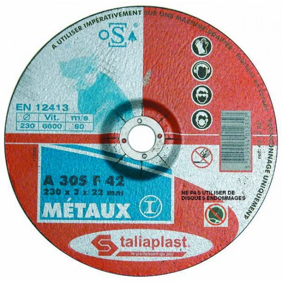 DISQUE ABRASIF POUR METAUX 125MM SOFOP TALIAPLAST - 401236 3 DISQUE ABRASIF POUR METAUX 125MM SOFOP TALIAPLAST - 401236