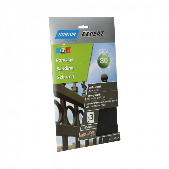 3 Feuilles De Ponçage NORTON 180*280 à Main TOILE EMERI Moyen Grain - 66623308305NORTON CLIPPER 3 3 Feuilles De Ponçage NORTON 180*280 à Main TOILE EMERI Moyen Grain - 66623308305NORTON CLIPPER
