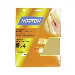 4 FEUILLES DE PONCAGE NORTON 230*280 À  MAIN PAPIER DE VERRE PETITS TRAVAUX GRAIN 3 - 63642516120NORTON CLIPPER