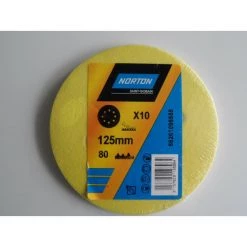 Papier à Poncer Disques Abrasifs 125 Lot: X10 Neufs Grain 80 NORTON - 66261095555NORTON CLIPPER