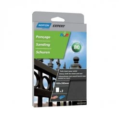 3 FEUILLES DE PONCAGE NORTON 180*280 À  MAIN TOILE EMERI FIN GRAIN - 66623308306NORTON CLIPPER